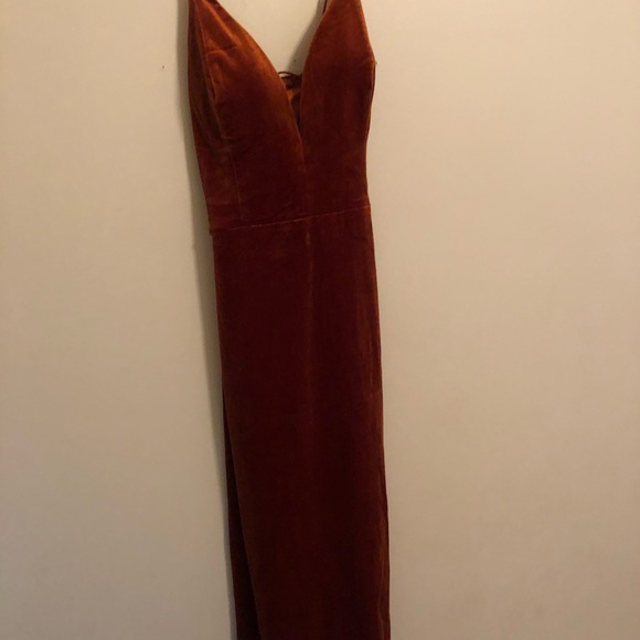 Rust velvet dress - Picture 3 of 3